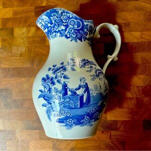 Spode Blue Room 8” Water Pitcher “Girl at Well”